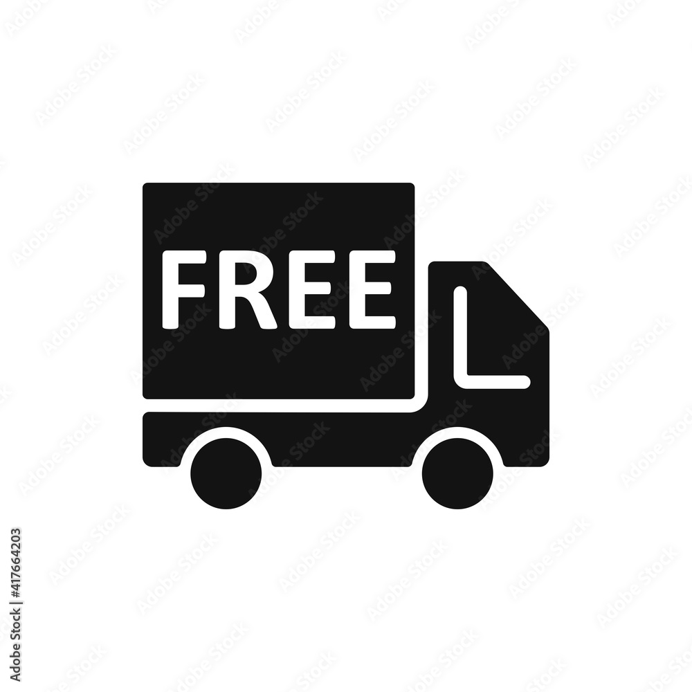 Free shipping vector flat glyph icon Free shipping vector flat glyph icon