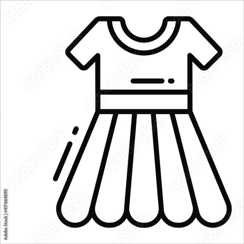 frock, dress line icon, Women's day sign and symbol icon.