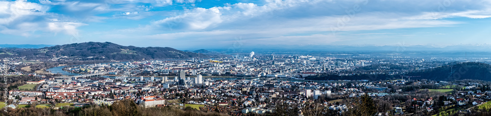 Panoramic View over Linz, Austria