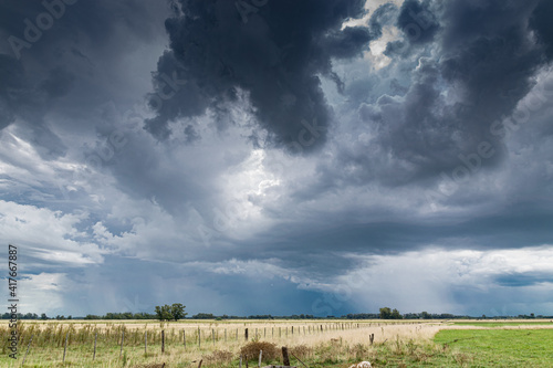 Stormy sky in a rural environment