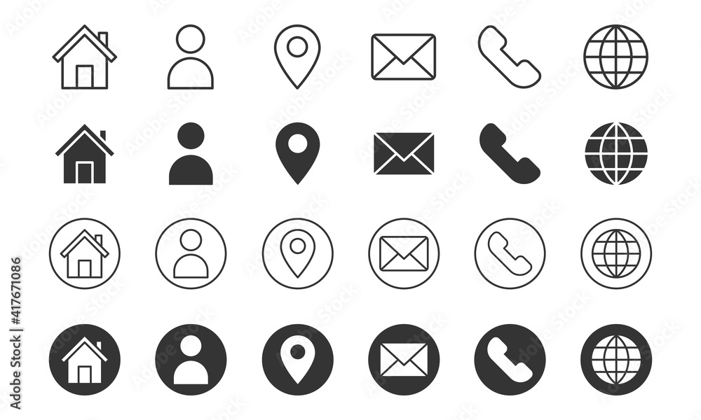 set of contact us icons. vector illustration. set of contact us icons. vector illustration.