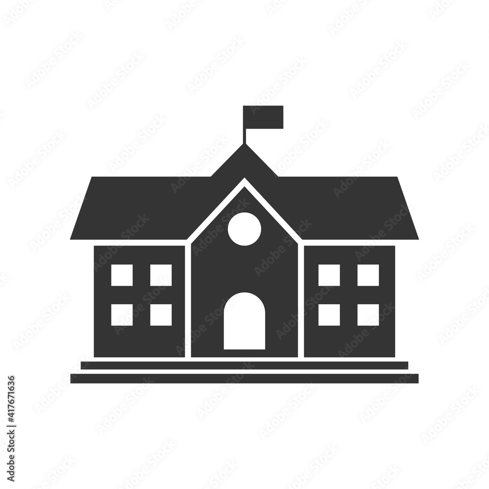 School building icon. vector illustration.