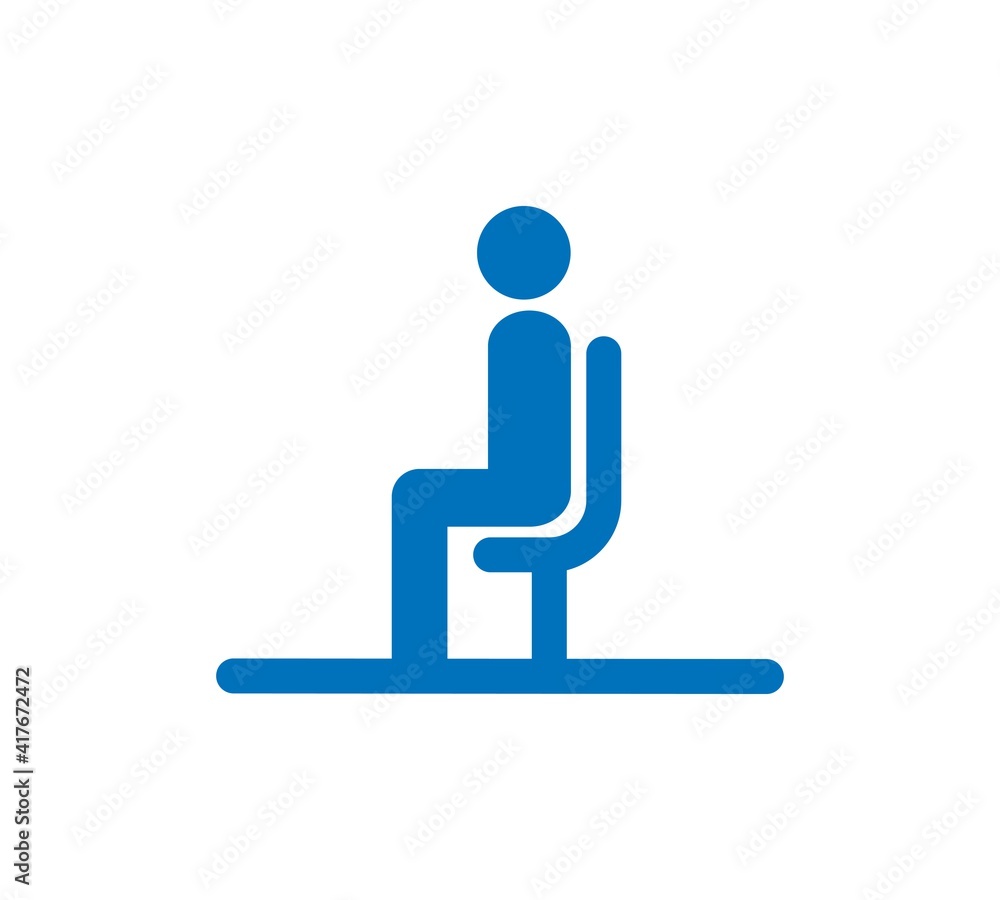 sit down icon vector on white background, sit down trendy filled icons from People collection. sit down icon vector on white background, sit down trendy filled icons from People collection.