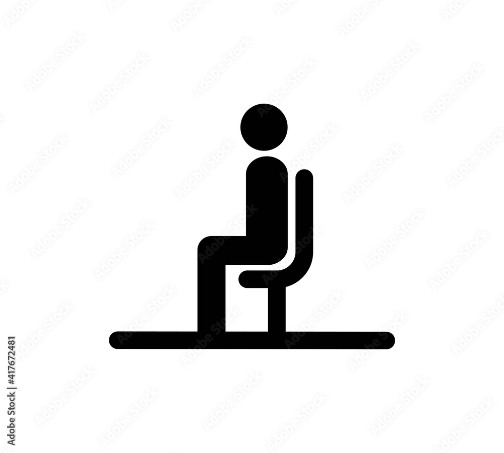 sit down icon vector on white background, sit down trendy filled icons from  People collection. Stock Vector | Adobe Stock