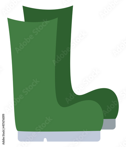 Gardening boots, illustration, vector on white background.