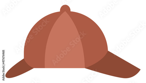 Sherlock Holmes hat, illustration, vector on white background.