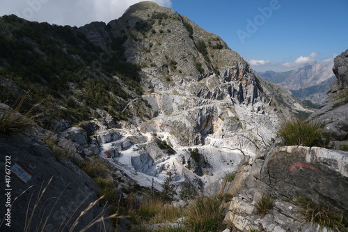 Cave Monte Altissimo. Marble quarries under Monte Altissimo in the Apuan Alps (Lucca).