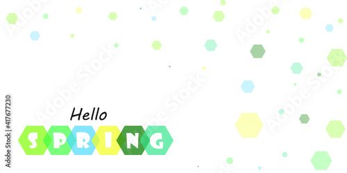 Hello spring illustration, vector design. on a white background. Idea for design posters, brochures, posters, flyers with space for text.