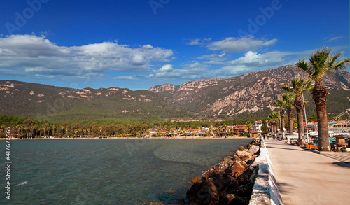 Quadro em tela Akyaka and women romp tourist place depends on Turkey's Mugla province