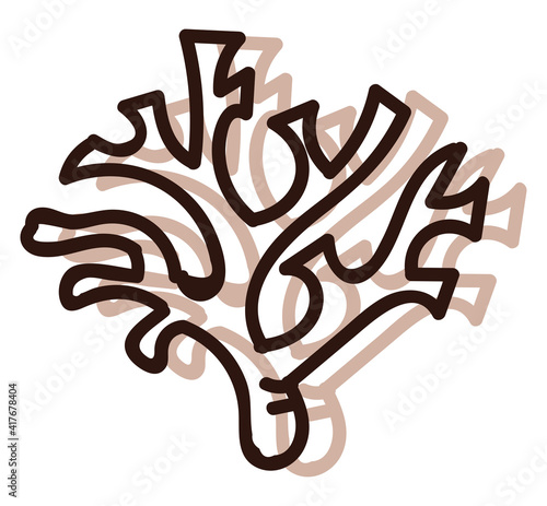 Sea weed, illustration, vector on white background.