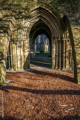 Margam Abbey ruins, Margam Country Park, The Chapter House. Neath Port Talbot, Wales, United Kingdom photo