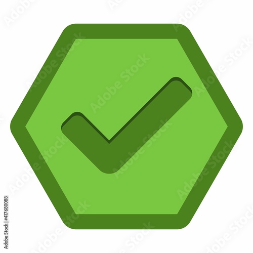 Check marks, Tick marks, Accepted, Approved, Yes, Correct, Ok, Right Choices, Task Completion, Voting. - vector mark symbols in green. Isolated icon.