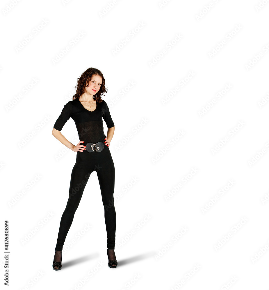 Fototapeta premium young beautiful woman in black suit