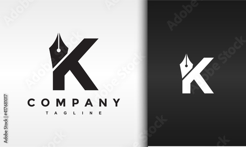 initial K ink pen logo