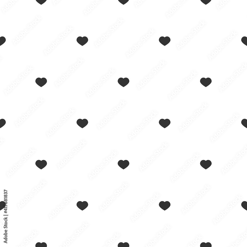 Seamless pattern with shabby black hearts on white background. Seamless pattern with shabby black hearts on white background.