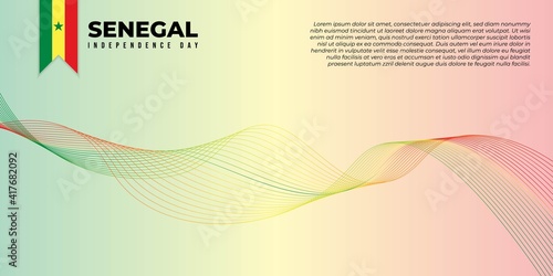 Background with red yellow and green design. Senegal Independence Day background.