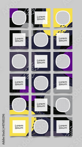  Creative instagram puzzle feed with 18 templates