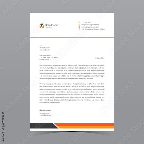 A4 Letterhead Template Vector Design