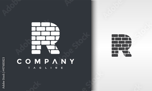 initials R brick logo