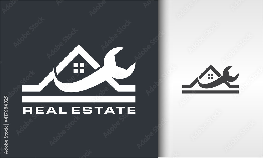 real estate and wrench logo