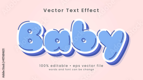 Cute cartoon baby text effect style