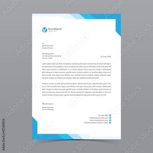 A4 Letterhead Template Vector Design
