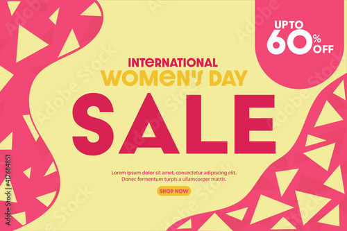 International Women's Day Sales Poster Design with 60% Discount Offer