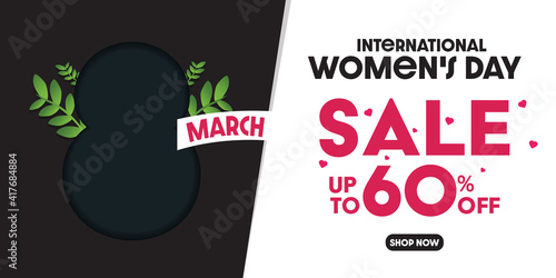International women's day sale banner - Vector Illustration