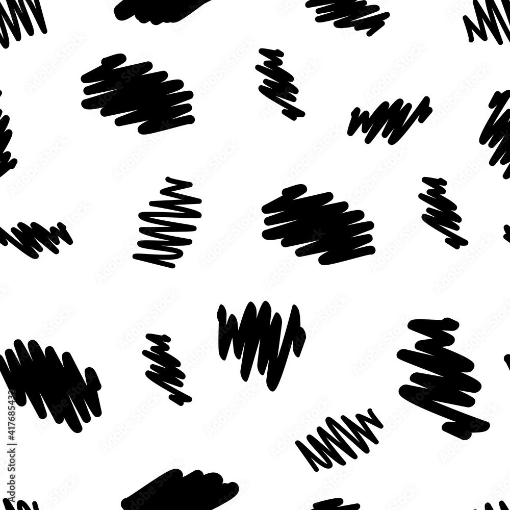 Vector seamless pattern of black hand drawn brush stroke isolated on a white background Vector seamless pattern of black hand drawn brush stroke isolated on a white background