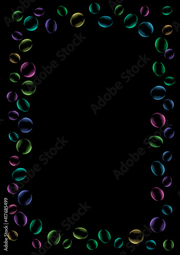 cadre bulles multicolore 