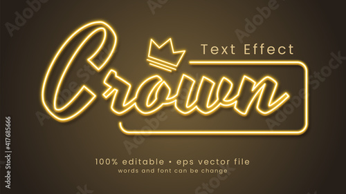 Gold neon bar text effect style