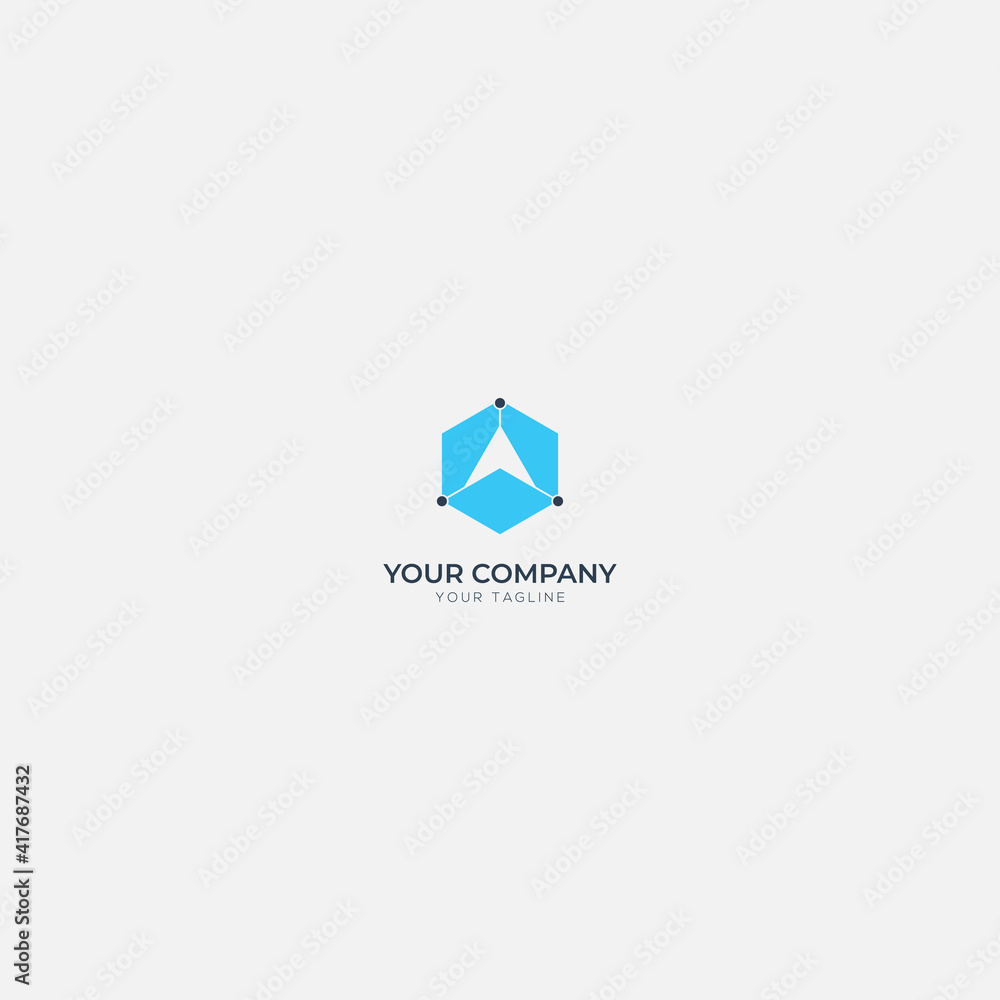 Fototapeta premium arrow secured logo modern hexagonal