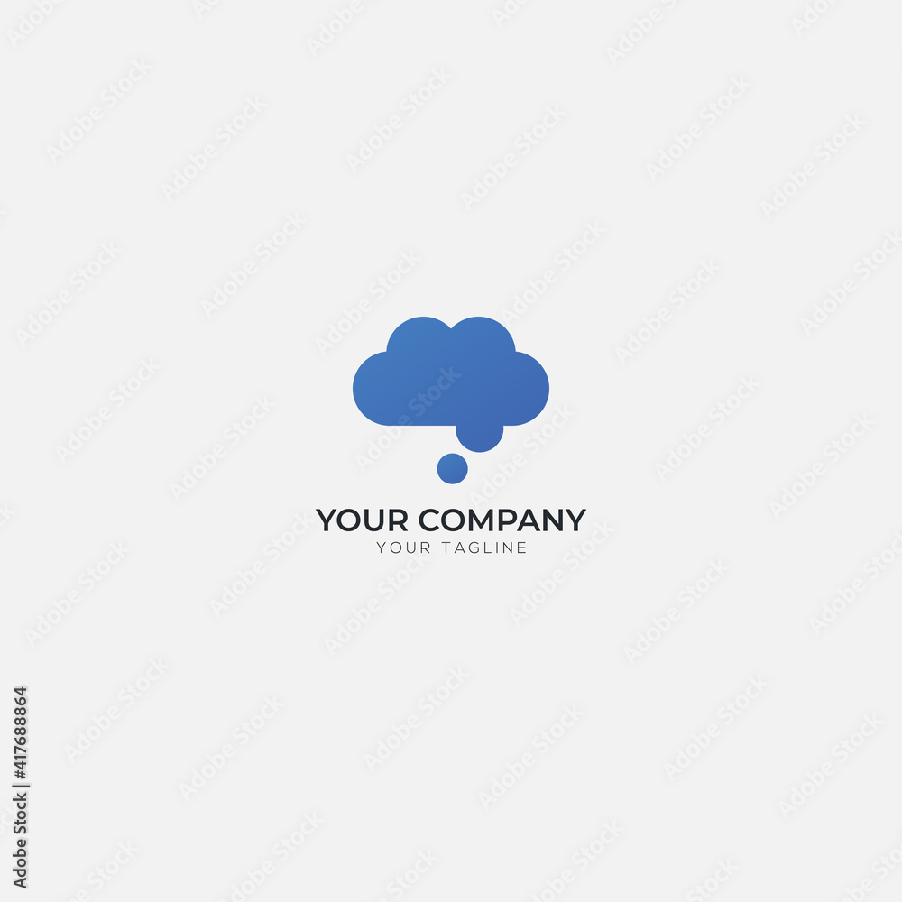 simple cloud brain storming logo simple cloud brain storming logo