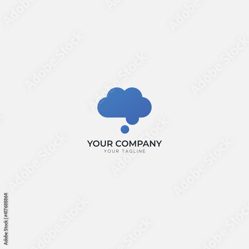 simple cloud brain storming logo