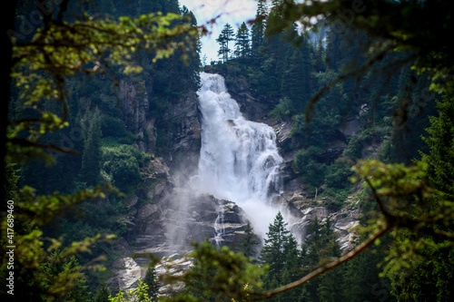 krimml waterfall mountains sky green mighty austria vacation