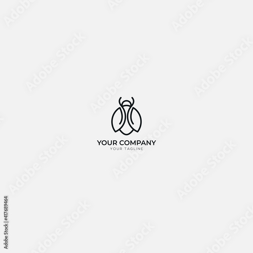 insect line art mascot character