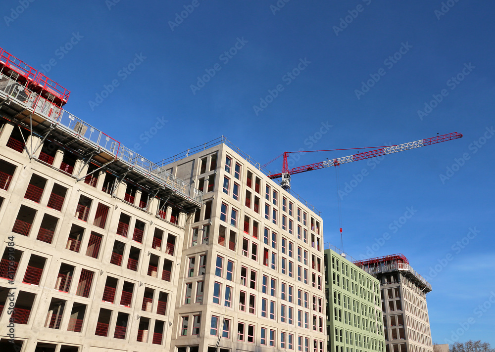Fototapeta premium Construction site - offices and apartments buildings