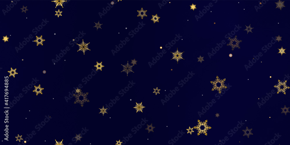 Gold Falling Snowflakes seamless pattern. Gold Falling Snowflakes seamless pattern.