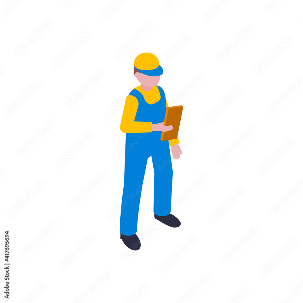 Delivery Worker Isometric Composition