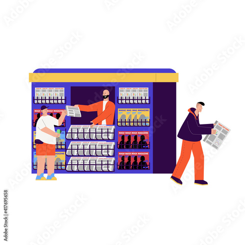 News Stall Flat Composition