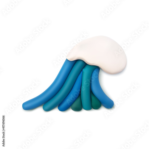 Sea Wave Plasticine Composition