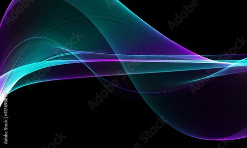 Abstract colourful wave on a black background 