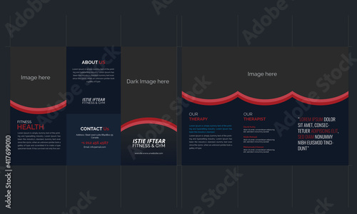 Fitness & Gym Tri-fold Brochure I Print Design Template Download  (ID: 417699010)