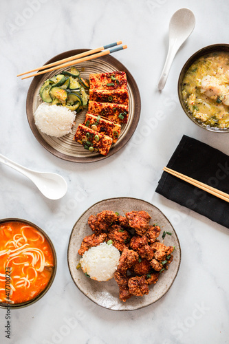 Korean Fried Chicken and Cold Tofu