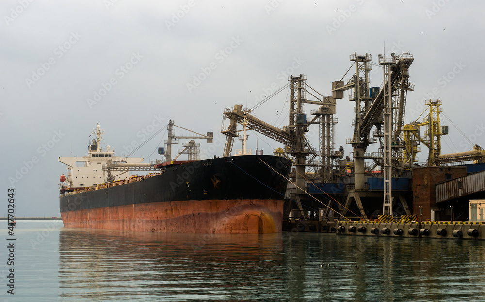 ship loading in port