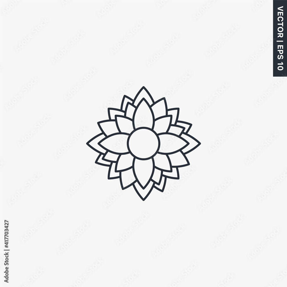 Mandala pattern, linear style sign for mobile concept and web design Mandala pattern, linear style sign for mobile concept and web design