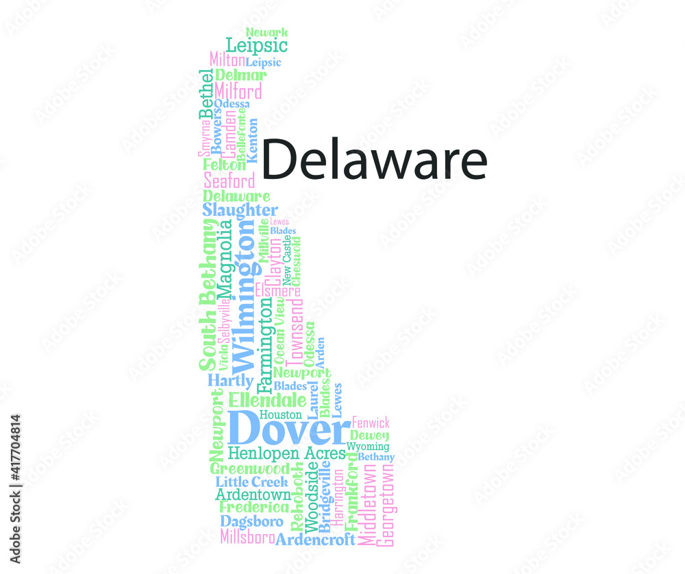 Word cloud map design includes all Counties, Cities, Municipalities in the state of Delaware. It's an editable vector file. Word cloud map design includes all Counties, Cities, Municipalities in the state of Delaware. It's an editable vector file.