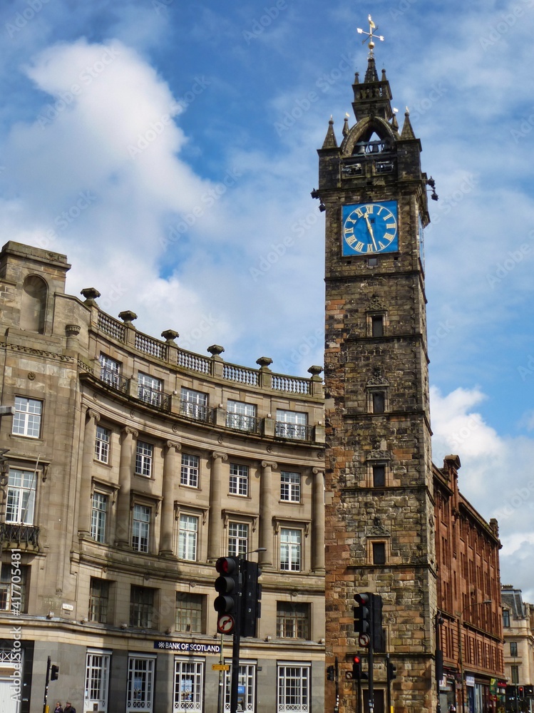 The Tolbooth Steeple, built in 1626, in Glasgow, Scotland, United Kingdom
