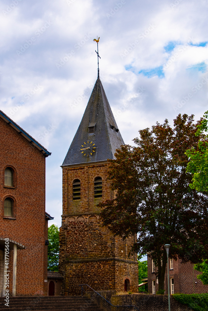 Typical Dutch protestant church in Afferden in Limburg, Netherlands, Europe