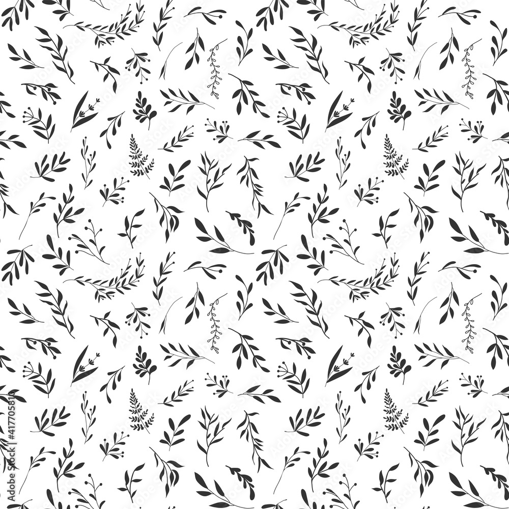 Seamless vector pattern with boho sprigs Seamless vector pattern with boho sprigs